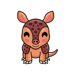 Cute little armadillo cartoon character