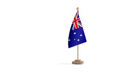 Australian flagpole with white space background image