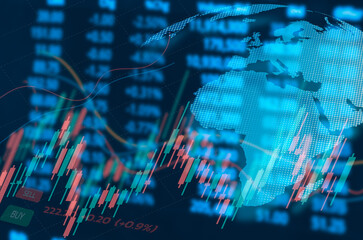 Naklejka premium stock market trading numbers investment in money stocks grow Profit and Financial Profits