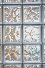 Thick wall glass window close up