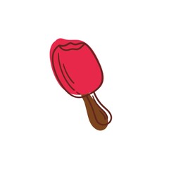 Summer pink holiday ice cream popsicle hand drawn