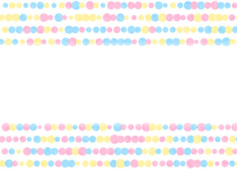 Linear pastel polka dots with copy space on a white background
