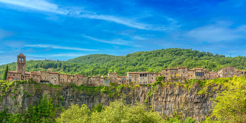 Fototapeta na wymiar View of Castellfullit de la Roca, Girona, Spain