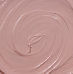 cosmetics pink mask, lotion, cream texture close up