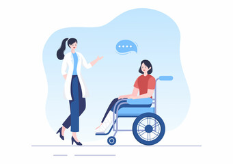 Fototapeta premium Hospital Medical Billing Service with Health Insurance Form for Hospitalization or Treatment on Cartoon Background Illustration