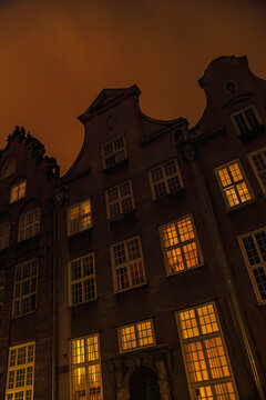 City of Gdansk, Poland, architecture by night