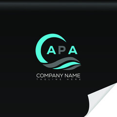 APA logo monogram isolated on circle element design template, APA letter logo design on black background. APA creative initials letter logo concept.  APA letter design. - obrazy, fototapety, plakaty