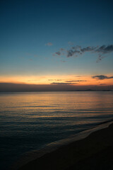 Fototapeta na wymiar beautiful sky and sea in the evening, natural background