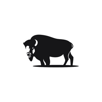 Silhouette bull logo vector illustration design  creative and simple design  logos and templates