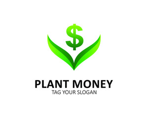 Plant money with nature design vector