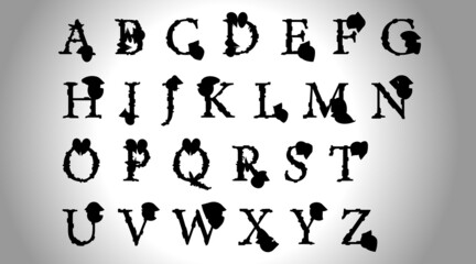  alphabet capital calligraphy lettering a to z font family set