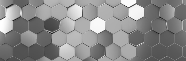 Futuristic and technological hexagonal background. 3d rendering