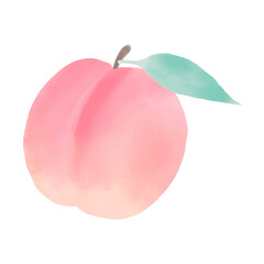 vector background with a peach in watercolor for banners, cards, flyers, social media wallpapers, etc.