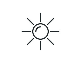 Sun Icon for Brightness, Intensity Setting icon Vector