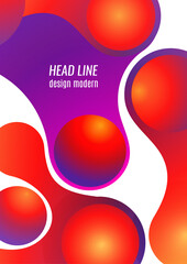 Colored gradient bubbles and rounded geometric shapes, fluid on white. Geometric minimal abstract background for wallpaper, banner, background, landing page. Vector