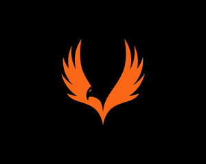Phoenix vector on black background