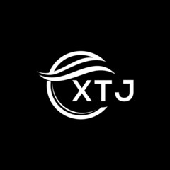 XTJ letter logo design on black background. XTJ  creative initials letter logo concept. XTJ letter design.
