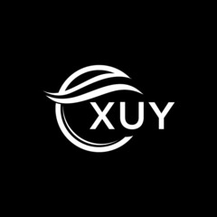 XUY letter logo design on black background. XUY  creative initials letter logo concept. XUY letter design.
