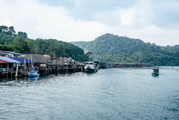 Folk fishing village in the sea Ban Ao Salad, Koh Kood, Trat Province, Thailand
