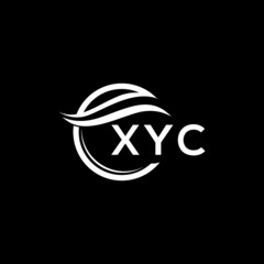 XYC letter logo design on black background. XYC  creative initials letter logo concept. XYC letter design.
