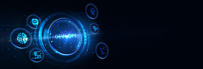 DevOps Methodology Development Operations agil programming technology concept. 3d illustration