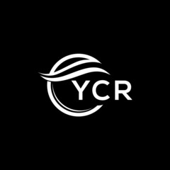 YCR letter logo design on black background. YCR  creative initials letter logo concept. YCR letter design.