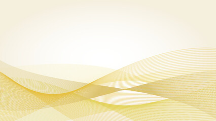 Abstract yellow and gold curved wavy background.