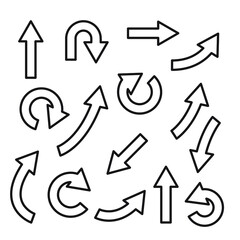 Arrows icons. Vector hand drawn set. Arrow sketch handmade doodle swipe up symbol sign isolated on white background. Simple logo design illustration. EPS 10