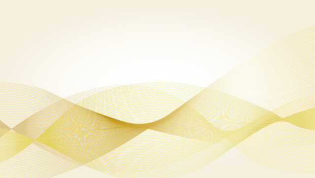 Abstract yellow and gold curved wavy background.