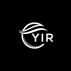 YIR letter logo design on black background. YIR creative initials letter logo concept. YIR letter design. 