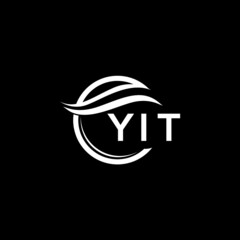 YIT letter logo design on black background. YIT creative initials letter logo concept. YIT letter design. 