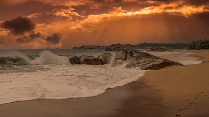 beautiful sunset over the Indian Ocean Sri Lanka