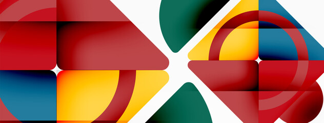 Creative geometric wallpaper. Minimal abstract background. Triangles and circles composition vector illustration for wallpaper banner background or landing page