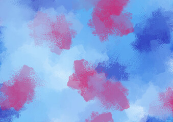 ふわふわ寒色な素材イラスト