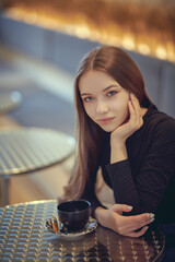 pretty girl in cafe