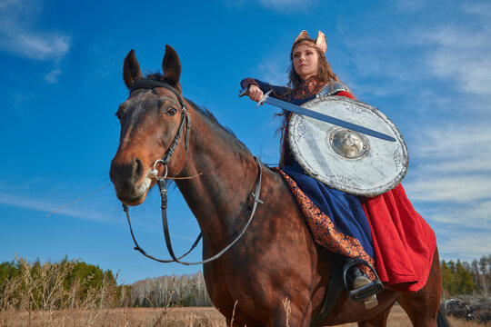 warrior maiden on horse