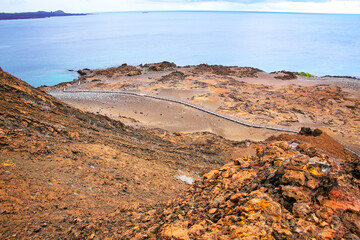 View of Bartolome island in Galapagos National Park, Ecuador.