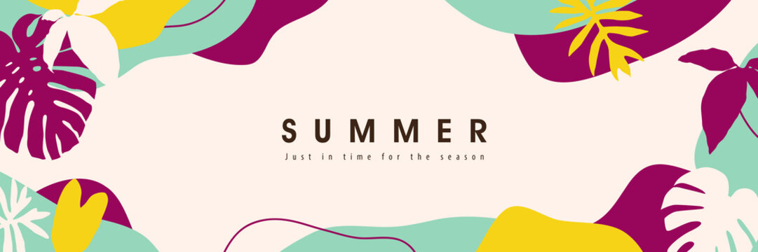 Colorful Summer background layout banners design