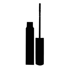 Mascara. Beautiful minimalist mascara pattern. Stylish template for beauty salon. Cosmetics and industry.