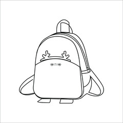 Simple outline vector illustration line art bag icon illustration . Isolated on white background.