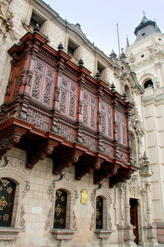 Archbishop's Palace on Plaza Mayor in Lima, Peru.