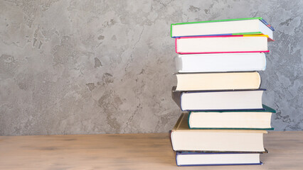 Stack of books on the table