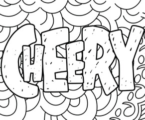 Motivational word coloring page design,