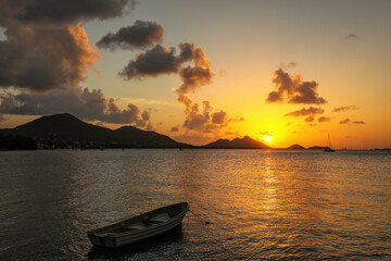 Sunset over Hillsborough Bay, Carriacou Island, Grenada