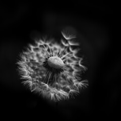 dandelion on black background