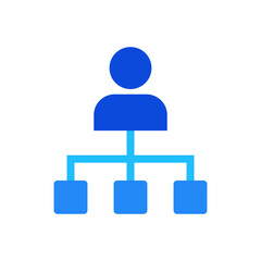 Leadership organization icon vector graphic illustration in blue