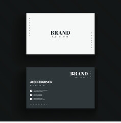 Elegant Minimal Dark Grey Business Card Template premium vector
