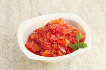 Hungary vegetarian Lecho with vegetables