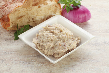 Jewish traditional cuisine herring mousse Forsmak