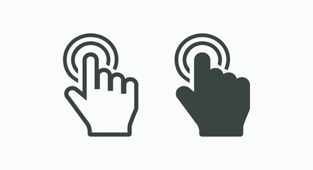 Hand finger touch, click, point icon vector symbol isolated set